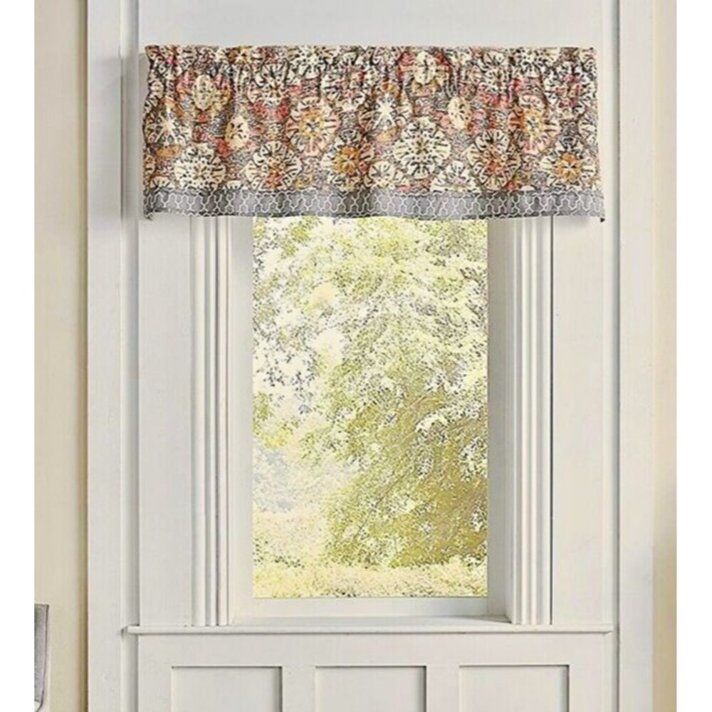 Waverly Craft Culture Blush Tate Valance 100% Cotton 60X16" Ikat Trellis